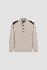 Men Branded Mockneck - L/Brown