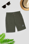 Men Leather Patch Short MS01 - Army Green