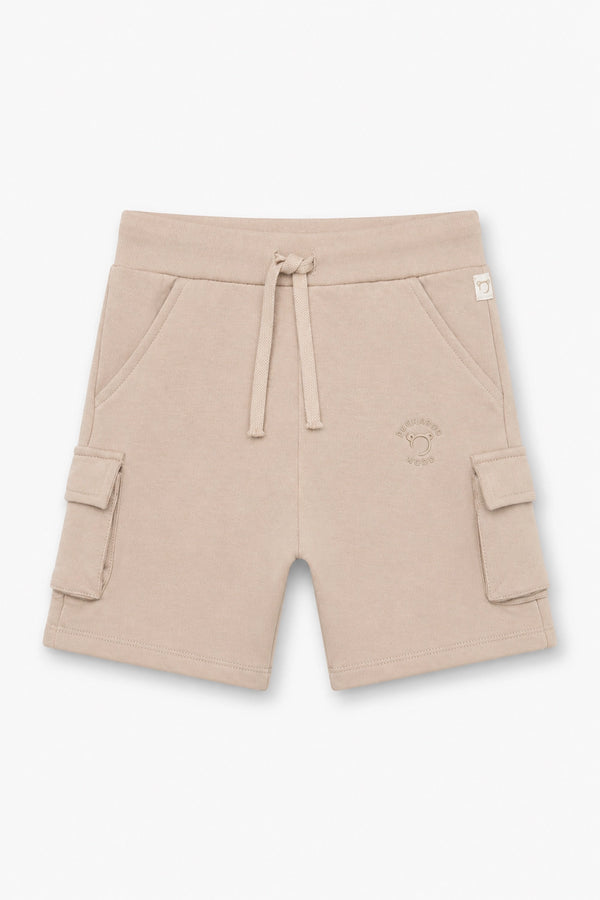 Boy Branded Cargo Short - beige