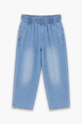 Boy Branded Straight fit Denim Pant - L/BLUE