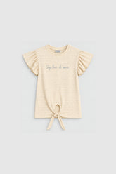 Girls Graphic T-Shirt - Beige