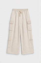 Women Branded Cargo Trouser - Fawn