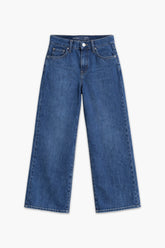 Girls Branded Wide Leg Jeans - M/Blue