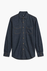 Men Denim Shirt DBP Pocket MDS23-03 - D/Grey