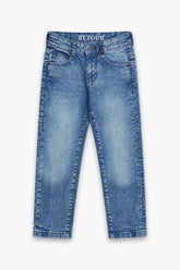 Boy Branded Straight fit Denim Pant - M/BLUE