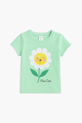 Girls Branded Graphic T-Shirt - L/Green