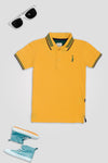 Boys Jacquard Collar Polo BP02 - Yellow