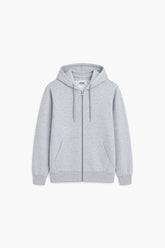Men Branded Pull Over Hoodie Zipper - L/Grey