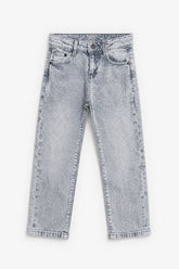 Boy Branded Straight fit Denim Pant - Grey