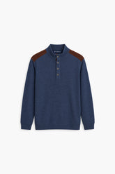 Men Branded Mockneck - D/Blue