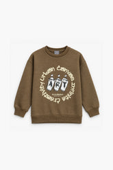 Boys Branded Graphic Fleece Sweatshirt - Brown