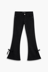 Girls Branded Bell Bottom Denim pant - Black