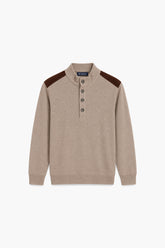 Men Branded Mockneck - Brown