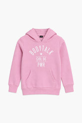 Girls Branded Fleece Graphic Pullover Hoodie - Pink
