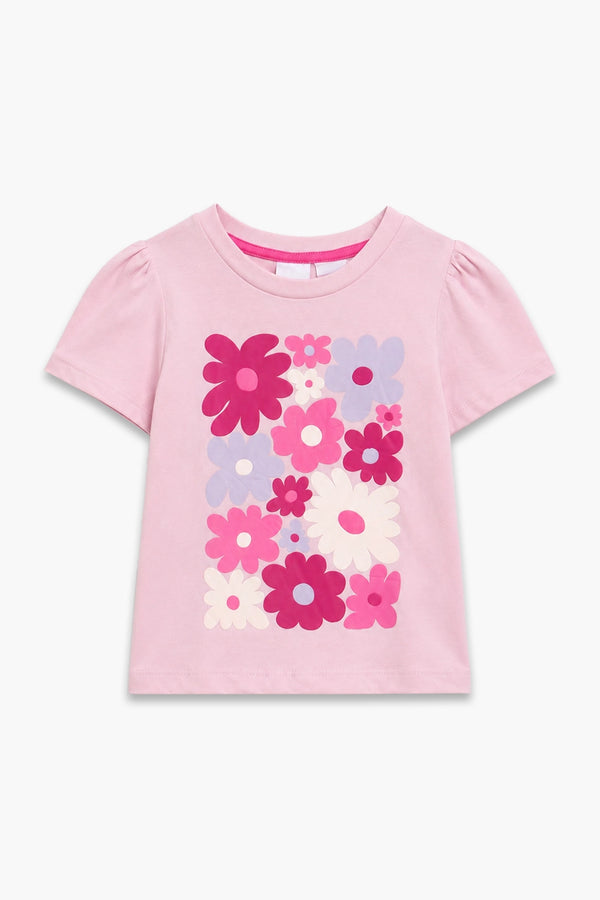 Girls Branded Graphic T-Shirt - Baby Pink