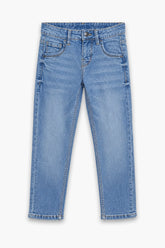 Boy Branded Straight fit Denim Pant - BLUE