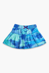 Girls Graphic Cotton Mini Skirt - Blue