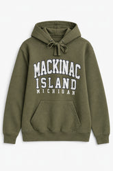 Men Branded Graphic Pullover Hoodie - Olive