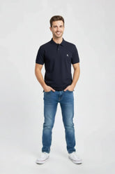 Big & Tall Men Branded Polo - Navy