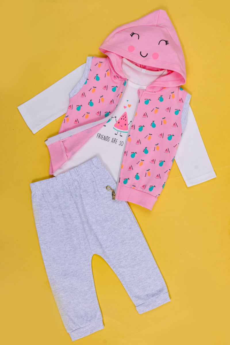 Girls Graphic 3Piece Suit 1151A Pink Expostorepk