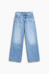 Girls Branded Wide Leg Denim pant - M/Blue