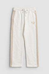 Men Branded Fleece Pajama - White
