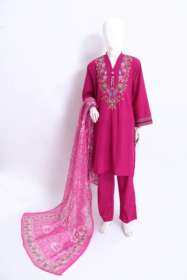 3 PIECE EMB LAWN SUIT