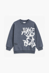 Boys Branded Graphic Fleece Sweatshirt - SMOKEGREY
