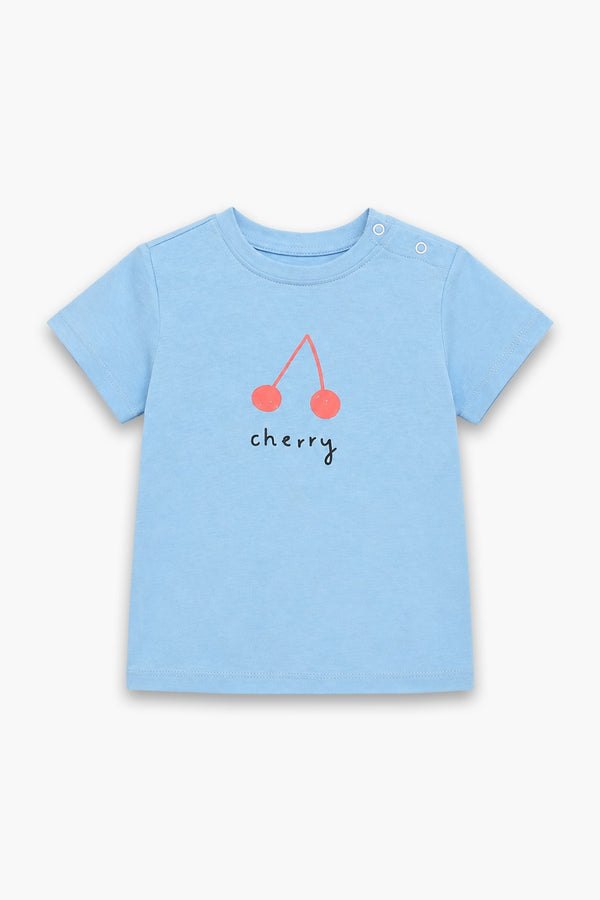 Girls Branded Graphic T-Shirt - SKYBLUE