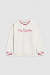 Women Branded Fleece EMB Sweatshirt - Cream