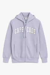 Women Branded Fleece EMB Zipper Hoodie - L/Purple