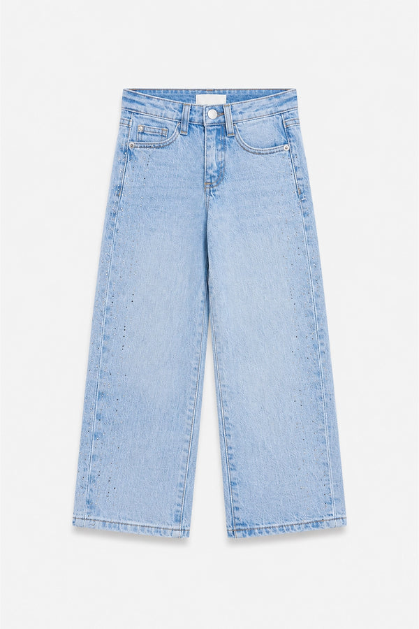 Girls Branded Denim pant - L/Blue