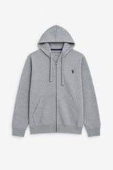 Men Branded Zipper Hoodie - Grey