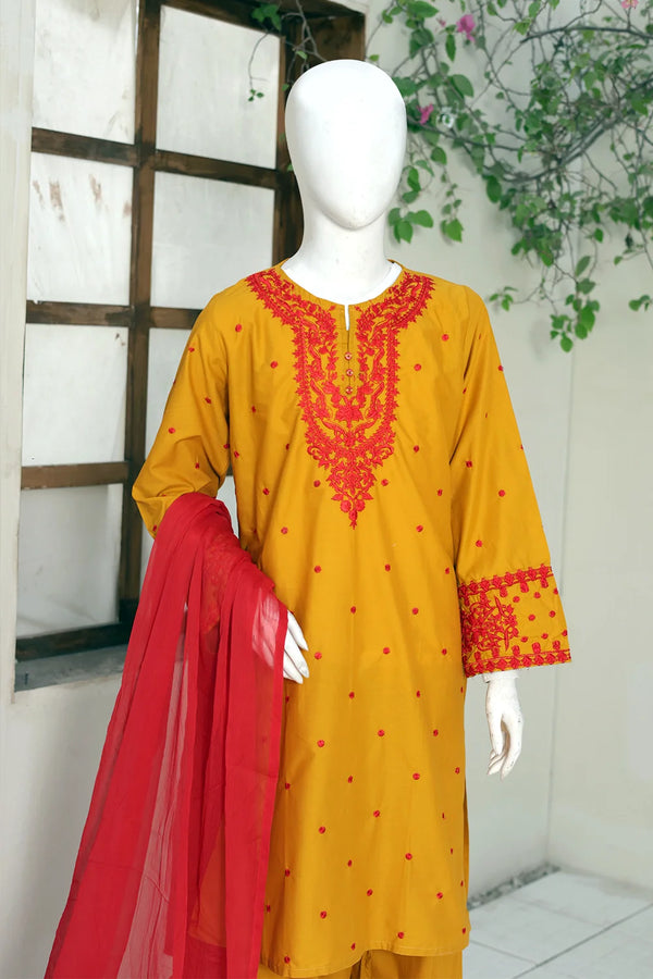 3 PIECE CAMBRIC EMB SUITS