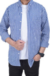 Men Casual Shirt MCS24-12 - Blue Check