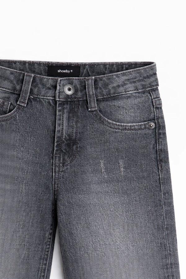 Boy Branded Straight fit Denim Pant - Grey