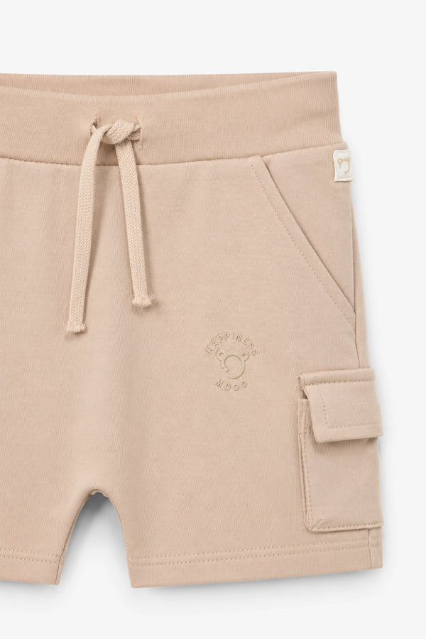 Boy Branded Cargo Short - beige