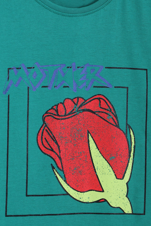 Women's Graphic T-Shirt WT24#12- D/Green