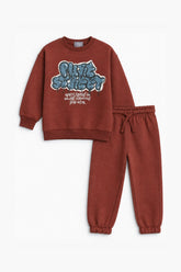Boys Branded Fleece 2 Piece Suit - Mahroon