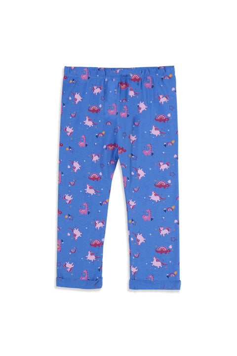 Girls Branded Graphic Pajama -Blue