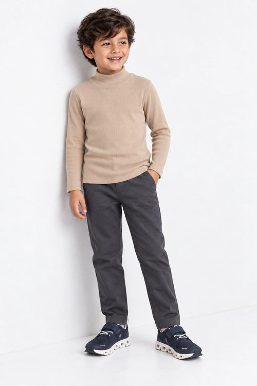 Boys Branded High Neck - Khaki