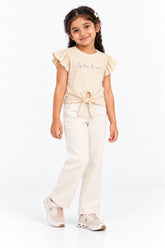 Girls Graphic T-Shirt - Beige