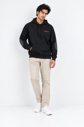Men Branded Pullover Hoodie - Black