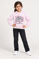 Girls Branded Graphic Pullover Hoodie - Baby Pink