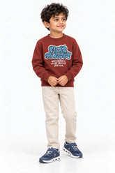 Boys Branded Graphic Fleece Sweatshirt - Mahroon