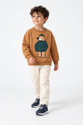Boys Branded EMB Fleece Sweatshirt - Brown