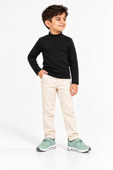 Boys Branded Interlock High Neck - Black