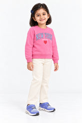 Girls Branded Graphic Fleece Sweatshirt - Pink