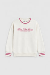 Women Branded Fleece EMB Sweatshirt - Cream