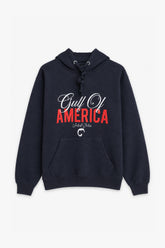 Men Branded Graphic Pullover Hoodie - Navy